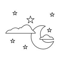 One line moon drawing minimal style vector