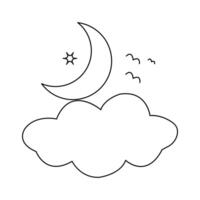 Clean minimalist moon sketch vector