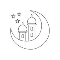 Minimal continuous moon illustration vector