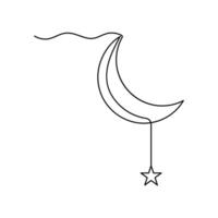 Modern outline of moon shape vector