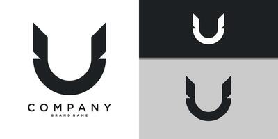 Letter U minimal logo icon design template element. Premium vector