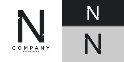 Letter N minimal logo icon design template element vector