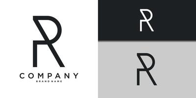 Letter R minimal logo icon design template element. vector