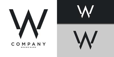 Letter W minimal logo icon design template element. Premium vector