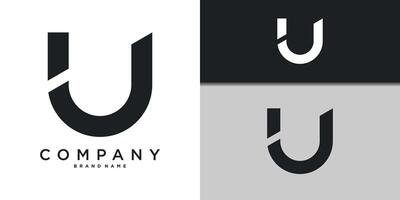 Letter U minimal logo icon design template element vector