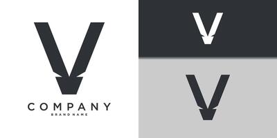 Letter V minimal logo icon design template elements. vector
