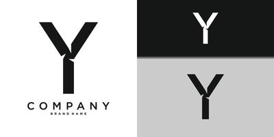 Letter Y minimal logo icon design template elements. Premium vector