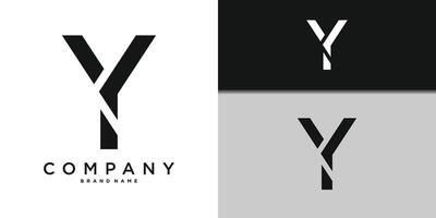 Letter Y minimal logo icon design template element. vector