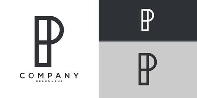 Letter P minimal logo icon design template vector