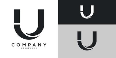 Letter U minimal logo icon design template elements. Premium vector
