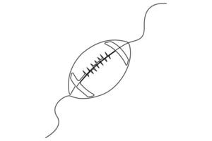 One line football sketch minimalist continuous outline vector