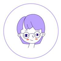 Doodle face. Simple avatar portrait of for social media, apps, icons, website vector