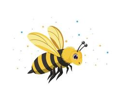 Adorable Bee Drawing in Playful Colorful Style vector