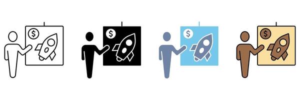 presentation concept line icon. Simple element illustration. vector