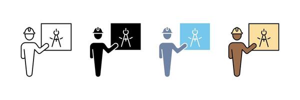 architect concept line icon. Simple element illustration. vector