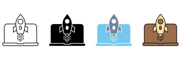 launch concept line icon. Simple element illustration. vector