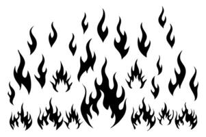 Editable Flame Graphics Minimal Fire Clip Assets vector