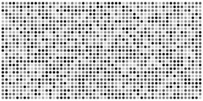 Polka dot pattern background. Gradient screen matrix. Seamless ai noise monochrome frame. Circle fade, color transform technology. Abstract gray point connect shape. Disappear digital raster vector