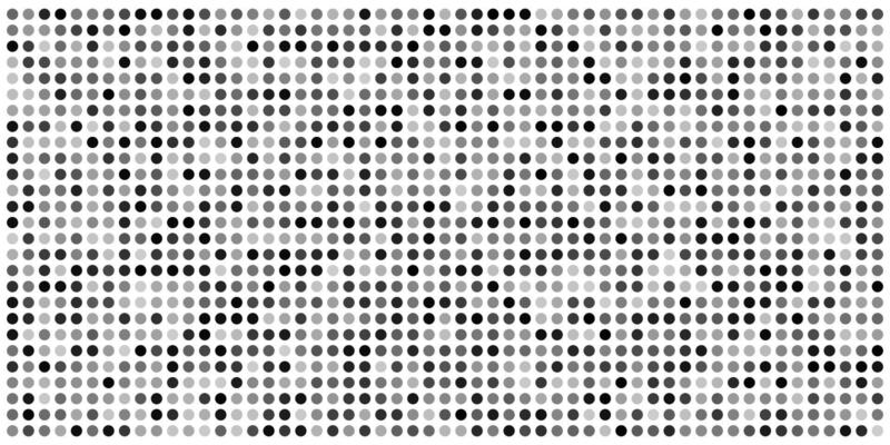 Polka dot pattern background. Gradient screen matrix. Seamless ai noise monochrome frame. Circle fade, color transform technology. Abstract gray point connect shape. Disappear digital raster