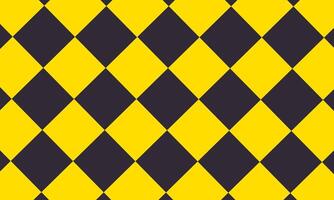 Black and yellow chess pattern. Abstract checkered checkerboard. diagonal hypnotic background. vector