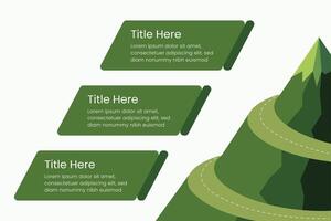 Route to Success Mountain Infographic Design is a successful startup business. Presentation slide template vector