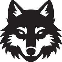 A minimalist logo design a wolf's head vector