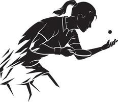 Abstract Table Tennis Player Serving vector
