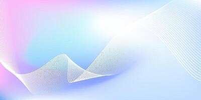 Abstract blue and pink gradient background with shining lines wave. Minimalist pastel color background for banner, poster, cover, brochure, flyer,website vector