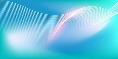 Abstract blue gradient background with shining lines wave. Minimalist background for banner, poster, cover, brochure, flyer, website vector