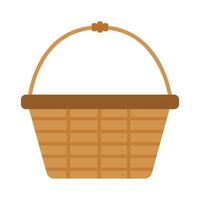 Illustration of an empty picnic basket with handles. vector