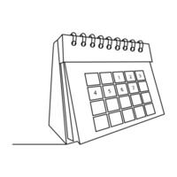 A continuous stroke maps out the calendar. vector