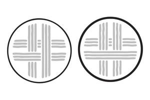 Circular geometric pattern silhouette design vector
