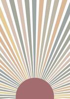 Retro modern art background with a sunburst design vector