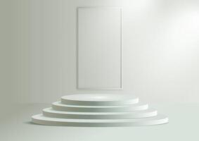 Display background with empty podium under spotlight vector