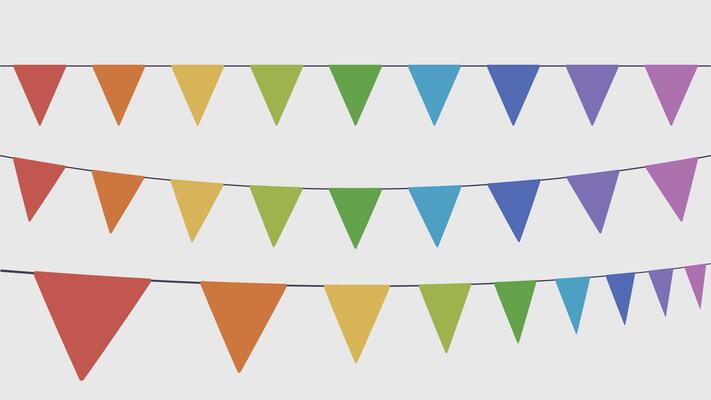 colorful party garlands in set on white