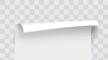 a paper top rolled on template back vector