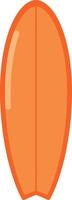 Minimalist Orange Surfboard Icon with Stylized Surfing Board Illustration vector