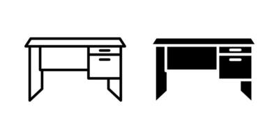 Desk icon set. for mobile concept and web design on white background vector