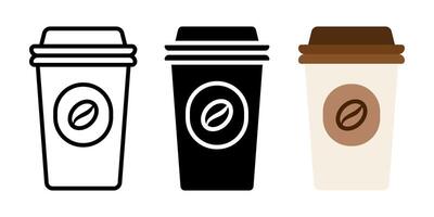 Coffee Cup icon set. for mobile concept and web design on white background vector