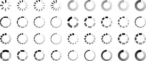 Loading buffering icon set for website or application. vector