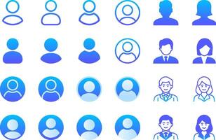 Profile user icons set. Person profile avatar with account symbol. vector