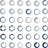 Loading, progress or buffering spinning icons. vector