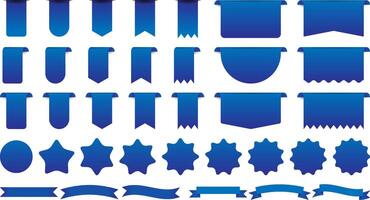 Tags Ribbon and Banners Graphic Element Isolated Set vector