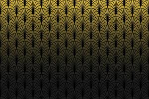 Art deco gold seamless pattern with repeating geometric fan motifs, a luxurious Gatsby-style lattice. vector