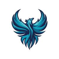 Creative Phoenix Bird Logo Design with Bold Lines and Dynamic Shape for Gaming, Business, and Merchandise Branding vector