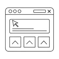 Simple website interface design outline illustration vector