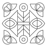 Geometric abstract black and white line art design vector
