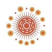 Abstract sunburst design with circles and rays vector
