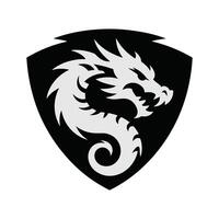 Stylized dragon crest graphic design element vector
