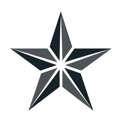 Abstract gray star shape graphic design element